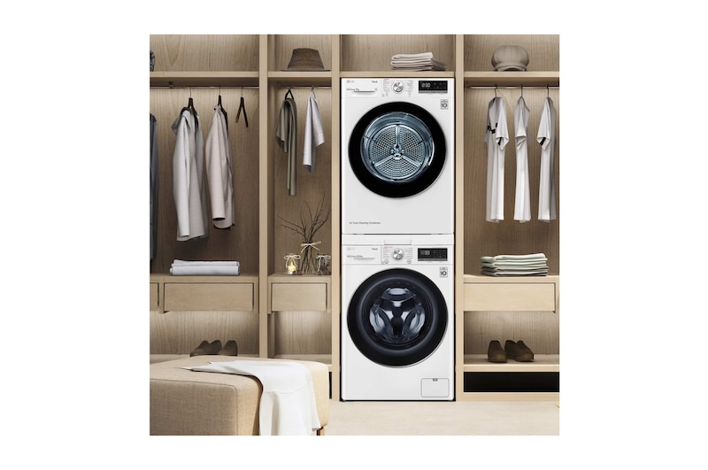 LG Lavadora inteligente AI Direct Drive 10.5kg, 1400rpm, Clasificación A, Blanca, Serie 700, F4WV7010S2W