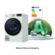 LG Lavadora inteligente AI Direct Drive 10.5kg, 1400rpm, Clasificación A, Blanca, Serie 700, F4WV7010S2W