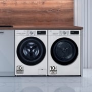 LG Lavadora inteligente AI Direct Drive 10.5kg, 1400rpm, Clasificación A, Blanca, Serie 700, F4WV7010S2W