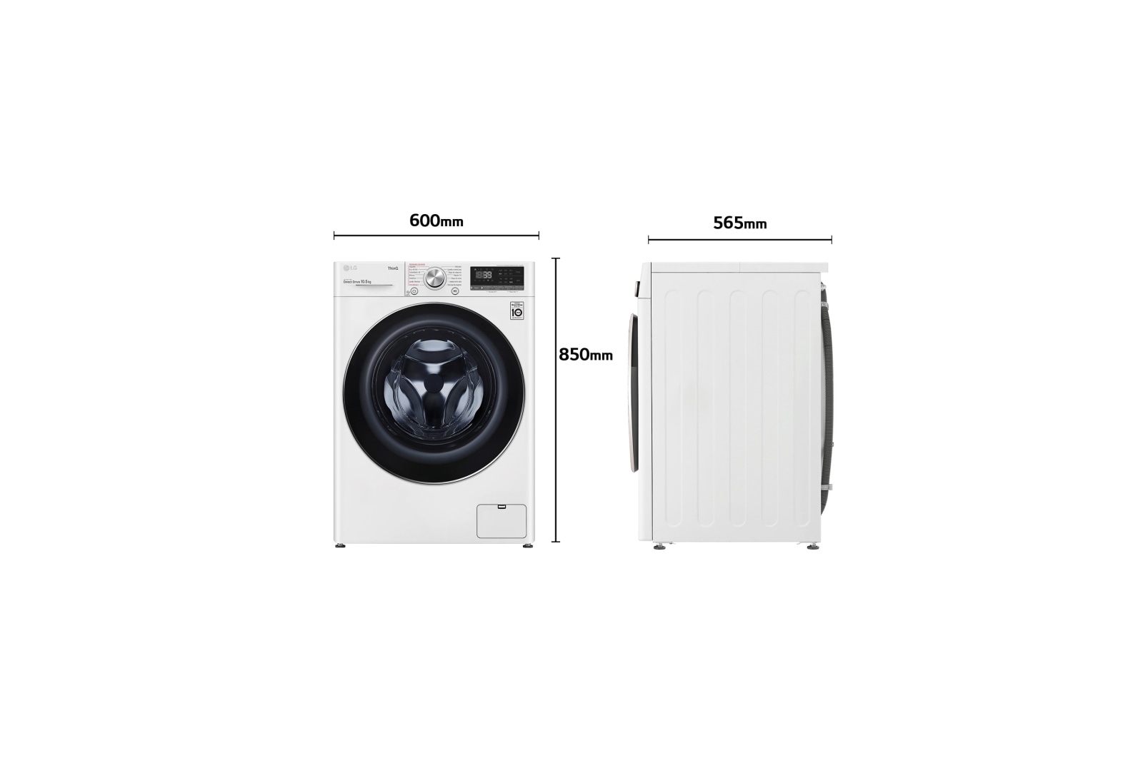 LG Lavadora inteligente AI Direct Drive 10.5kg, 1400rpm, Clasificación A, Blanca, Serie 700, F4WV7010S2W