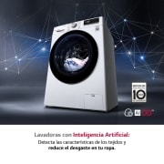 LG Lavadora inteligente AI Direct Drive 10.5kg, 1400rpm, Clasificación A, Blanca, Serie 700, F4WV7010S2W