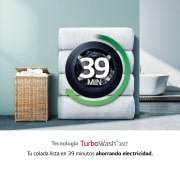 LG Lavadora inteligente AI Direct Drive 10.5kg, 1400rpm, Clasificación A, Blanca, Serie 700, F4WV7010S2W