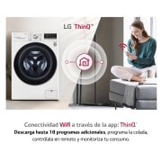 LG Lavadora inteligente AI Direct Drive 10.5kg, 1400rpm, Clasificación A, Blanca, Serie 700, F4WV7010S2W
