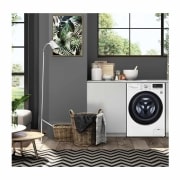 LG Lavadora inteligente 9kg, AI Direct Drive™, TurboWash 360º, con autodosificación de detergente, 1400rpm, Clasificación A, Blanca, Serie 750, F4WV7509S2W