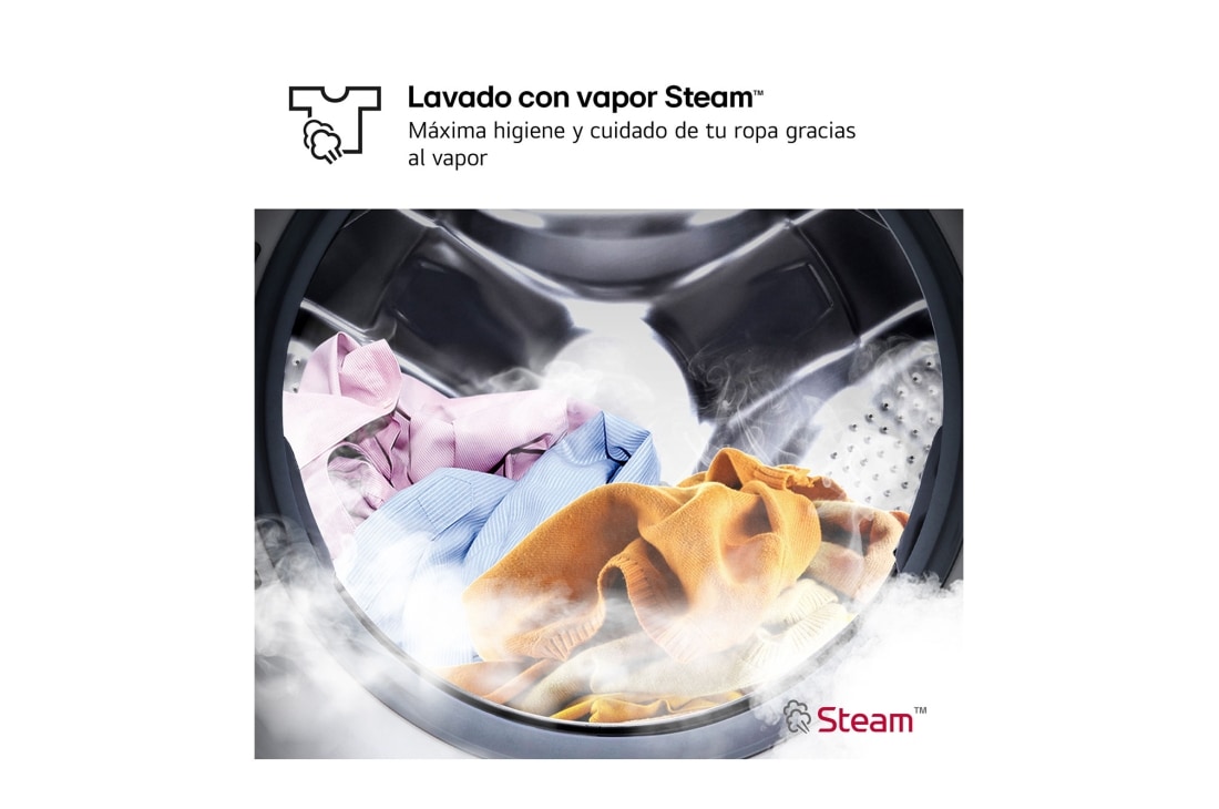 LG Outlet Lavadora eficiente 9kg, 1400rpm, A, con vapor, Serie 100, F4X1009NWB.OUTLET