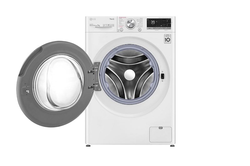 LG Lavadora inteligente  AI Direct Drive con Autodosificación de detergente, 9kg, 1600rpm, Clasificación A, Blanca, Serie 750, F6WV7509S2W