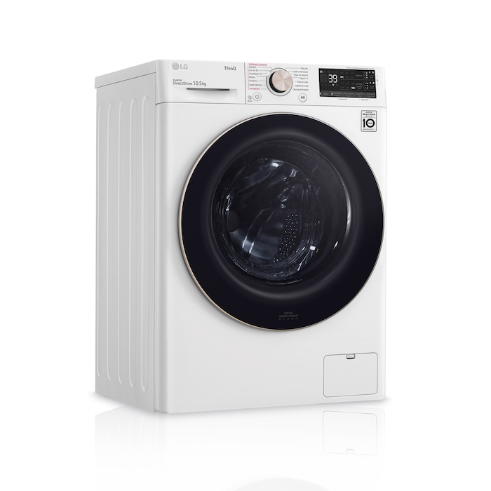LG Lavadora inteligente AI Direct Drive TM,<br> TurboWash 360º, con autodosificación de detergente, 10,5kg, 1600rpm,<br> Clasificación Un 10% más eficiente que A<br> Blanca, Serie 750, F6WV7510PRW