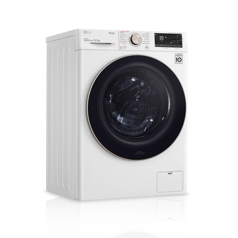 LG Lavadora inteligente  AI Direct Drive TM,<br> TurboWash 360º,  con autodosificación de detergente, 10,5kg, 1600rpm,<br> Clasificación Un 10% más eficiente que  A<br> Blanca, Serie 750, F6WV7510PRW