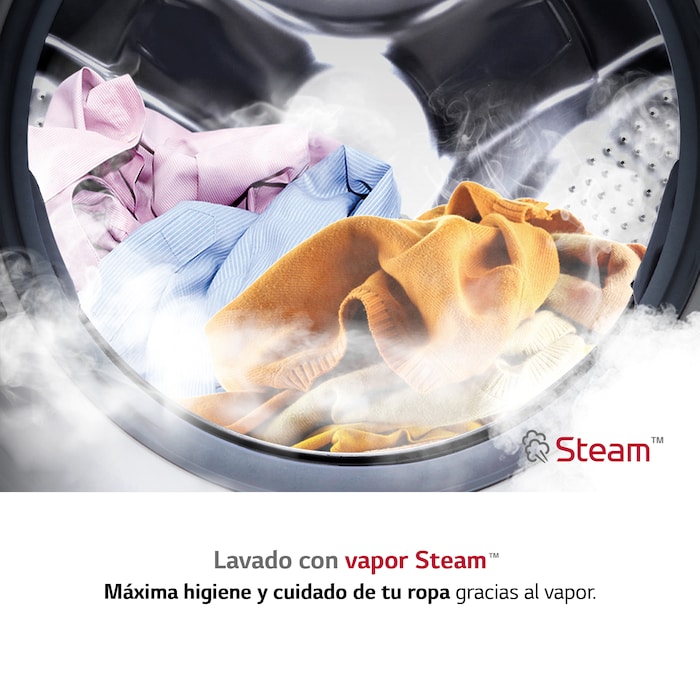 LG Lavadora inteligente AI Direct Drive TM,<br> TurboWash 360º, con autodosificación de detergente, 10,5kg, 1600rpm,<br> Clasificación Un 10% más eficiente que A<br> Blanca, Serie 750, F6WV7510PRW