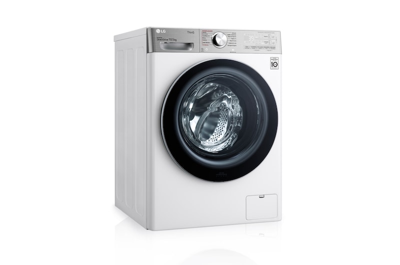 LG Lavadora inteligente AI Direct Drive con Autodosificador de detergente  10,5kg, 1600rpm, Clasificación A, Blanca, Serie 950, F6WV9510P2W