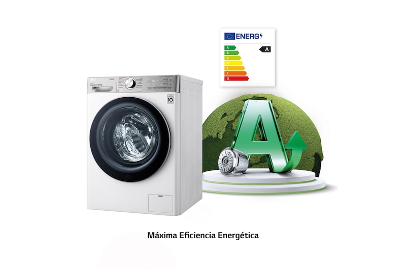 LG Lavadora inteligente AI Direct Drive con Autodosificador de detergente  10,5kg, 1600rpm, Clasificación A, Blanca, Serie 950, F6WV9510P2W
