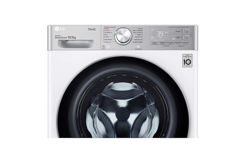 LG Lavadora inteligente AI Direct Drive con Autodosificador de detergente  10,5kg, 1600rpm, Clasificación A, Blanca, Serie 950, F6WV9510P2W