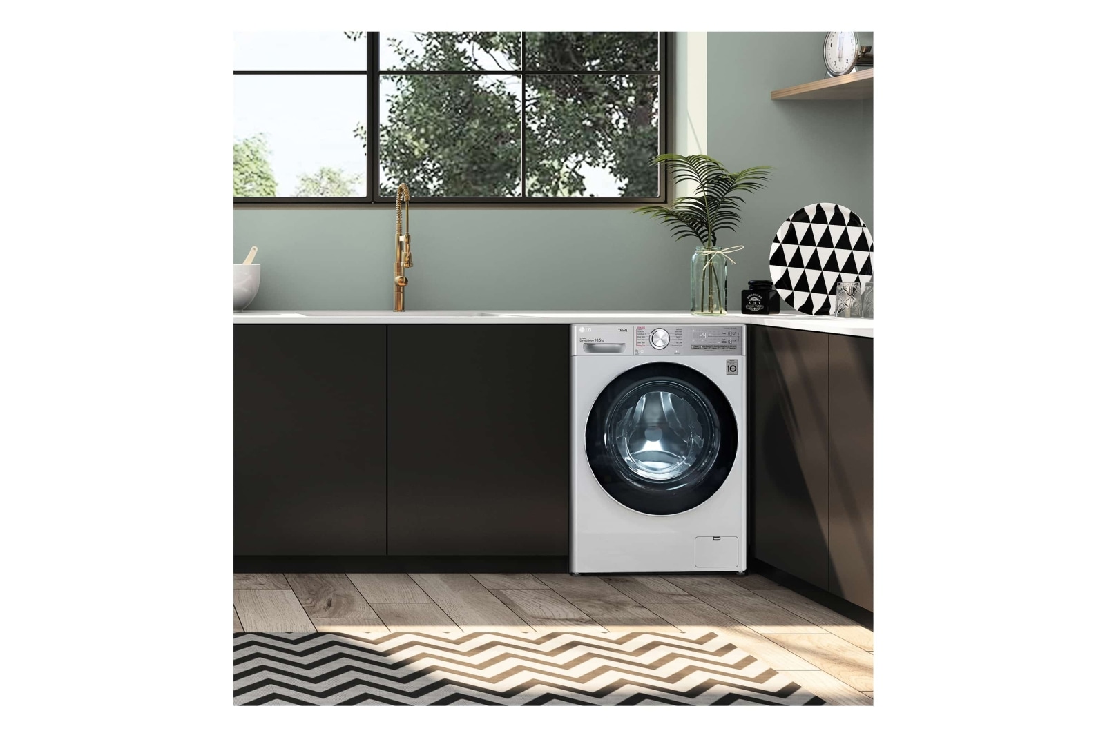 LG Lavadora inteligente AI Direct Drive con Autodosificador de detergente  10,5kg, 1600rpm, Clasificación A, Blanca, Serie 950, F6WV9510P2W