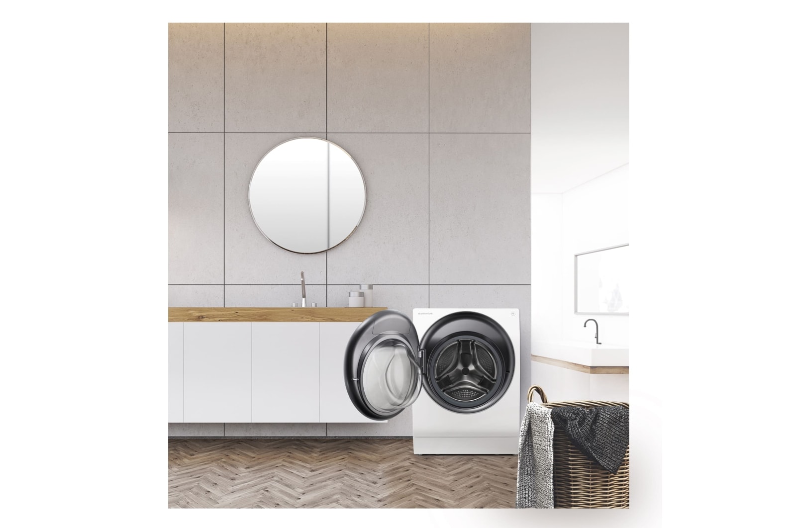 LG Lavasecadora LG SIGNATURE  con bomba de calor, Clase A lavado/A secado, 12kg lavado/7kg secado, 1.600 rpm, Blanca, LSWD100E