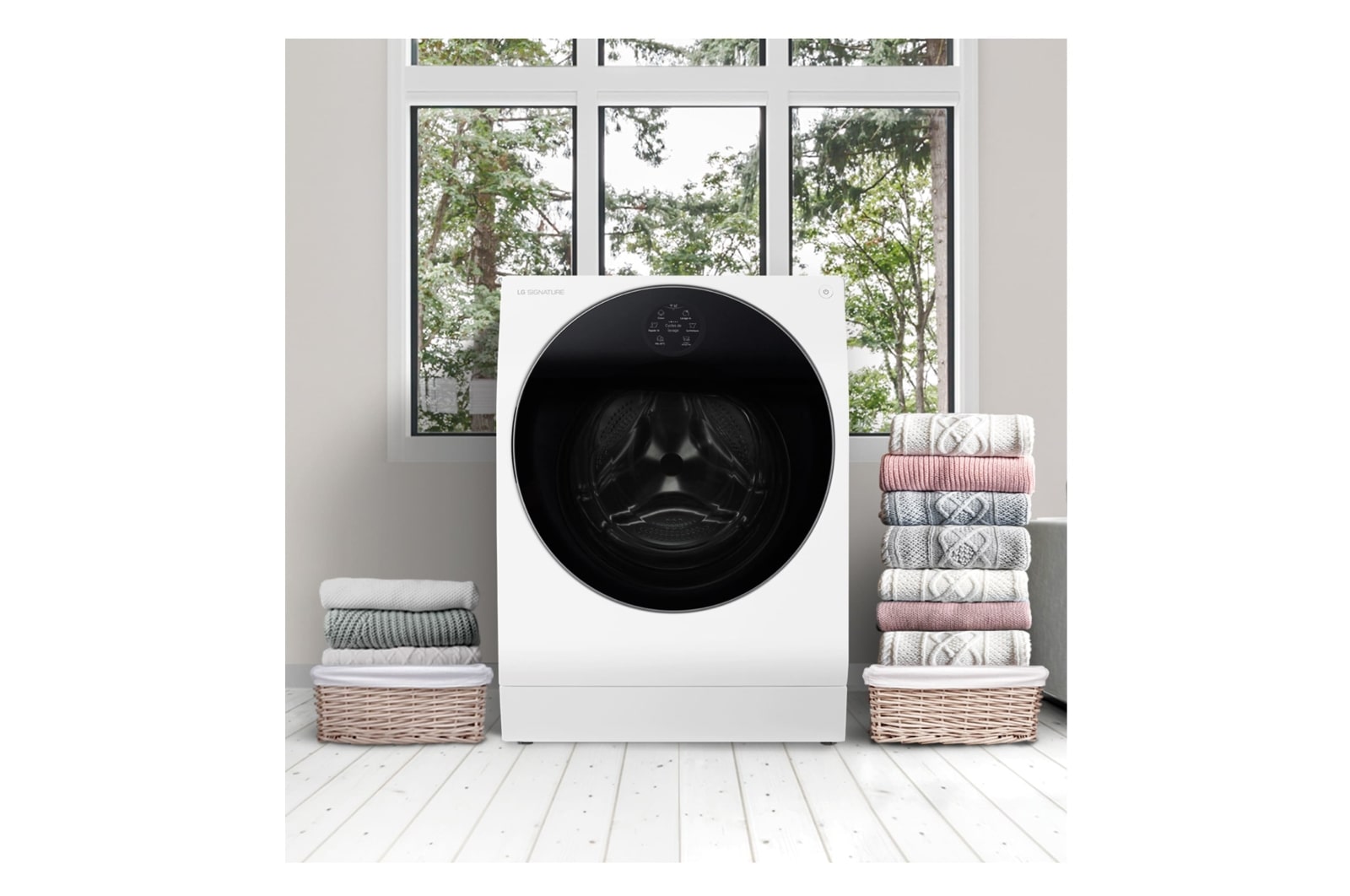 LG Lavasecadora LG SIGNATURE  con bomba de calor, Clase A lavado/A secado, 12kg lavado/7kg secado, 1.600 rpm, Blanca, LSWD100E