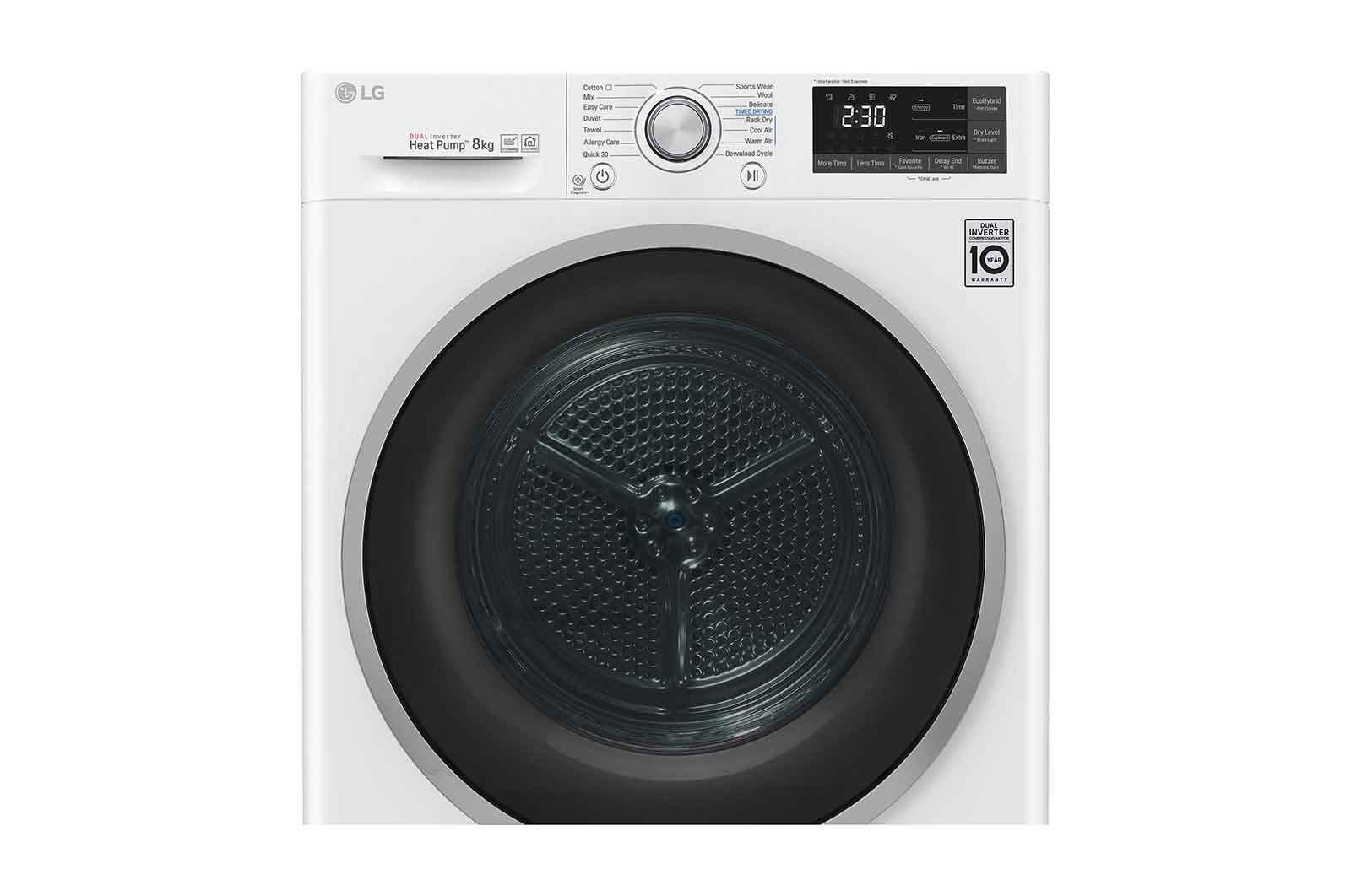 LG Secadora con Bomba de calor Dual Inverter 8kg, Clasificación A+++, Blanca, Serie 5., RC80U2AV4D