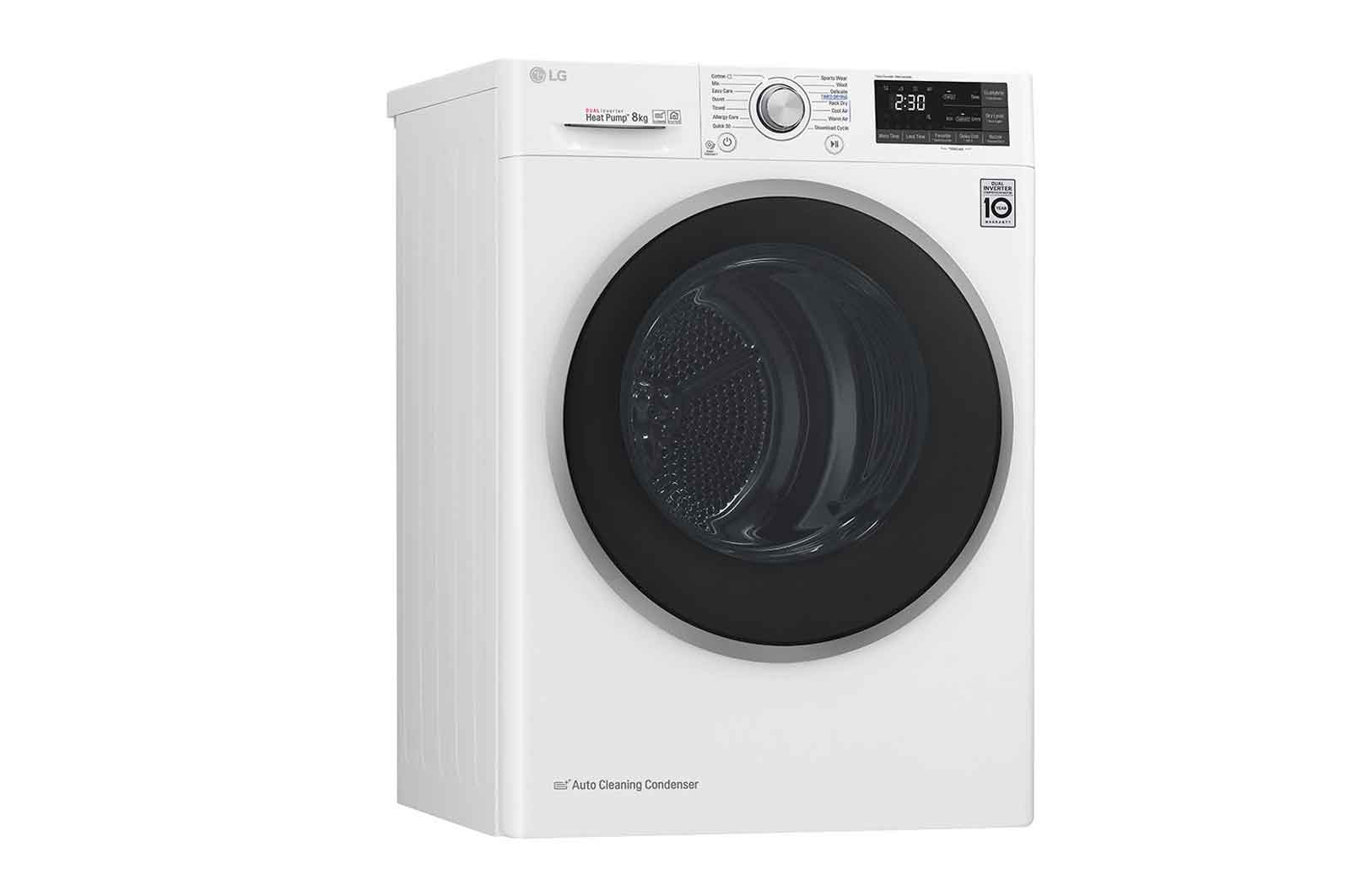 LG Secadora con Bomba de calor Dual Inverter 8kg, Clasificación A+++, Blanca, Serie 5., RC80U2AV4D