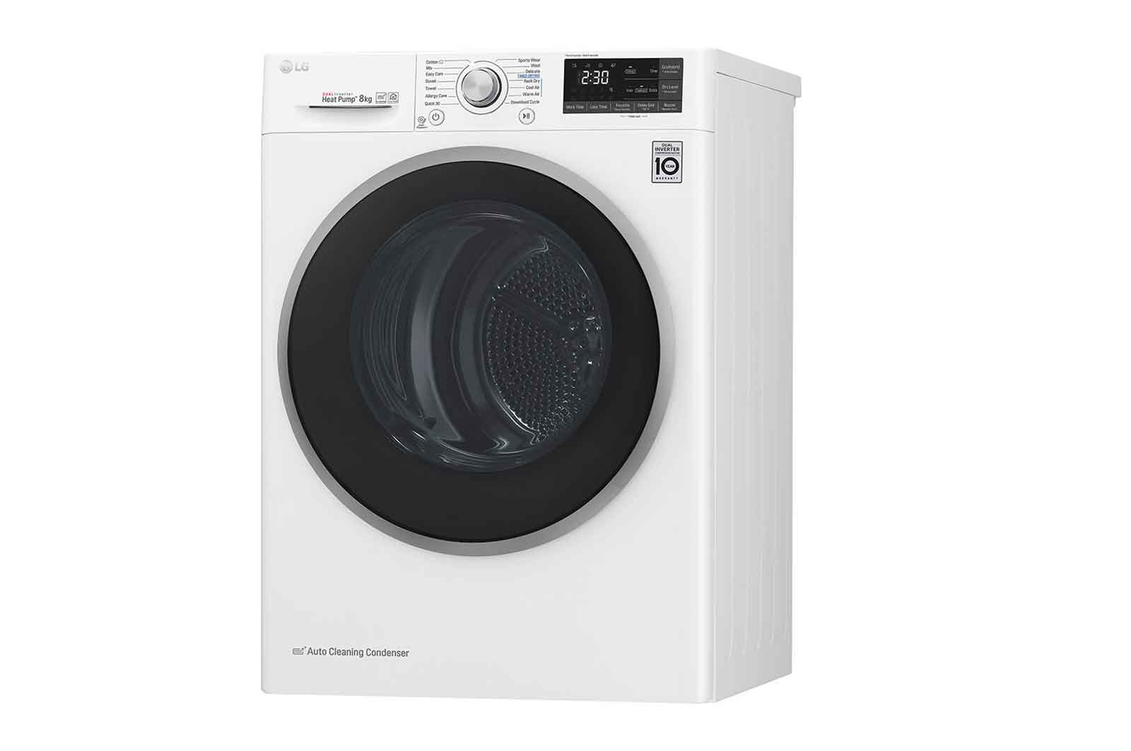 LG Secadora con Bomba de calor Dual Inverter 8kg, Clasificación A+++, Blanca, Serie 5., RC80U2AV4D