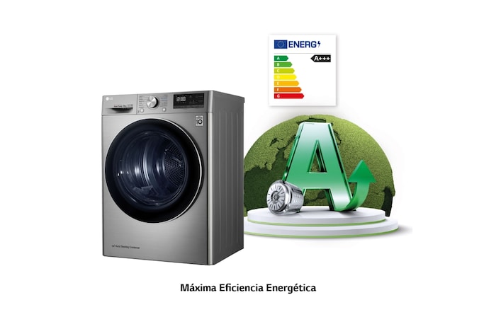 LG Secadora 9kg, C, con Bomba de calor Dual Inverter, Inox Antihuellas, Serie 900, RH90V9PV2N