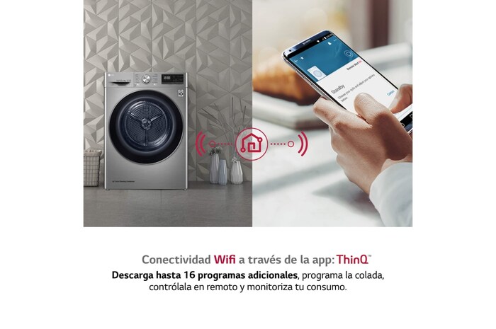 LG Secadora 9kg, C, con Bomba de calor Dual Inverter, Inox Antihuellas, Serie 900, RH90V9PV2N