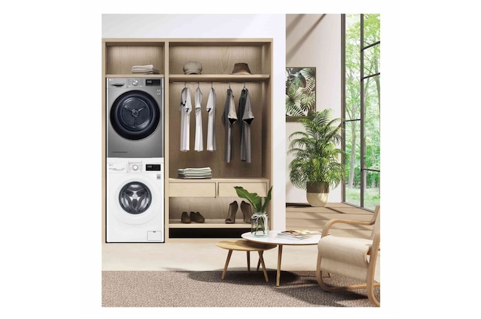 LG Secadora 9kg, C, con Bomba de calor Dual Inverter, Inox Antihuellas, Serie 900, RH90V9PV2N