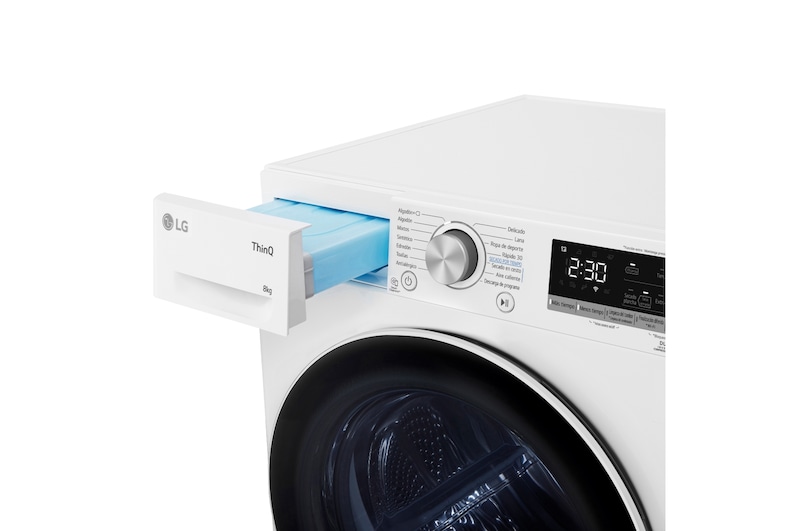 LG Secadora 8kg, C, con Bomba de calor Dual Inverter, Blanca, Serie 900, RH80V9AV4N