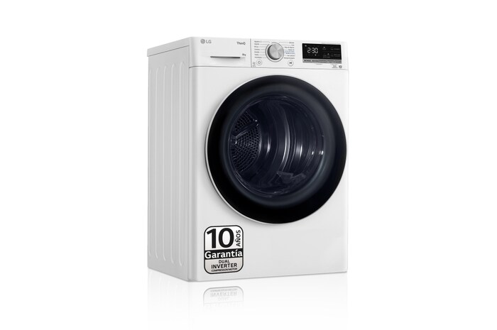 LG Secadora 8kg, C, con Bomba de calor Dual Inverter, Blanca, Serie 900, RH80V9AV4N