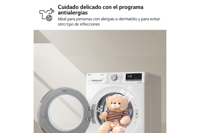 LG Secadora 8kg, C, con Bomba de calor Dual Inverter, Blanca, Serie 900, RH80V9AV4N