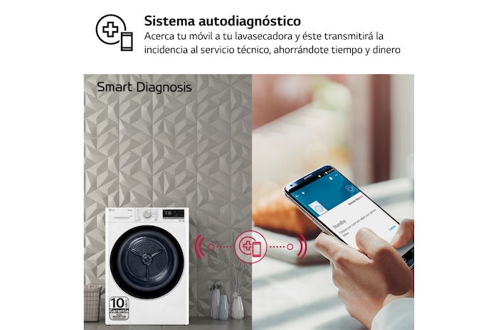 LG Secadora 8kg, C, con Bomba de calor Dual Inverter, Blanca, Serie 900, RH80V9AV4N