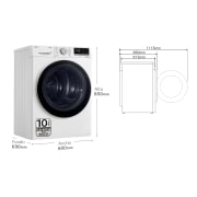 LG Secadora con Bomba de calor Dual Inverter 8kg, Clasificación A+++, Blanca, Serie 9, RH80V9AV4N