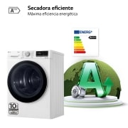LG Secadora con Bomba de calor Dual Inverter 8kg, Clasificación A+++, Blanca, Serie 9, RH80V9AV4N