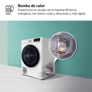 LG Secadora con Bomba de calor Dual Inverter 8kg, Clasificación A+++, Blanca, Serie 9, RH80V9AV4N