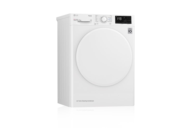 LG Secadora con Bomba de calor Dual Inverter, 9kg A++, Blanca, Serie 5, RH90V3AV0N