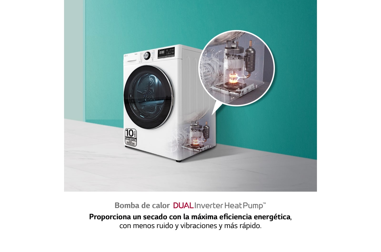 LG 9kg Dula Inverter Secadora con Bomba de Calor Blanca A++, RH90V5AV6N