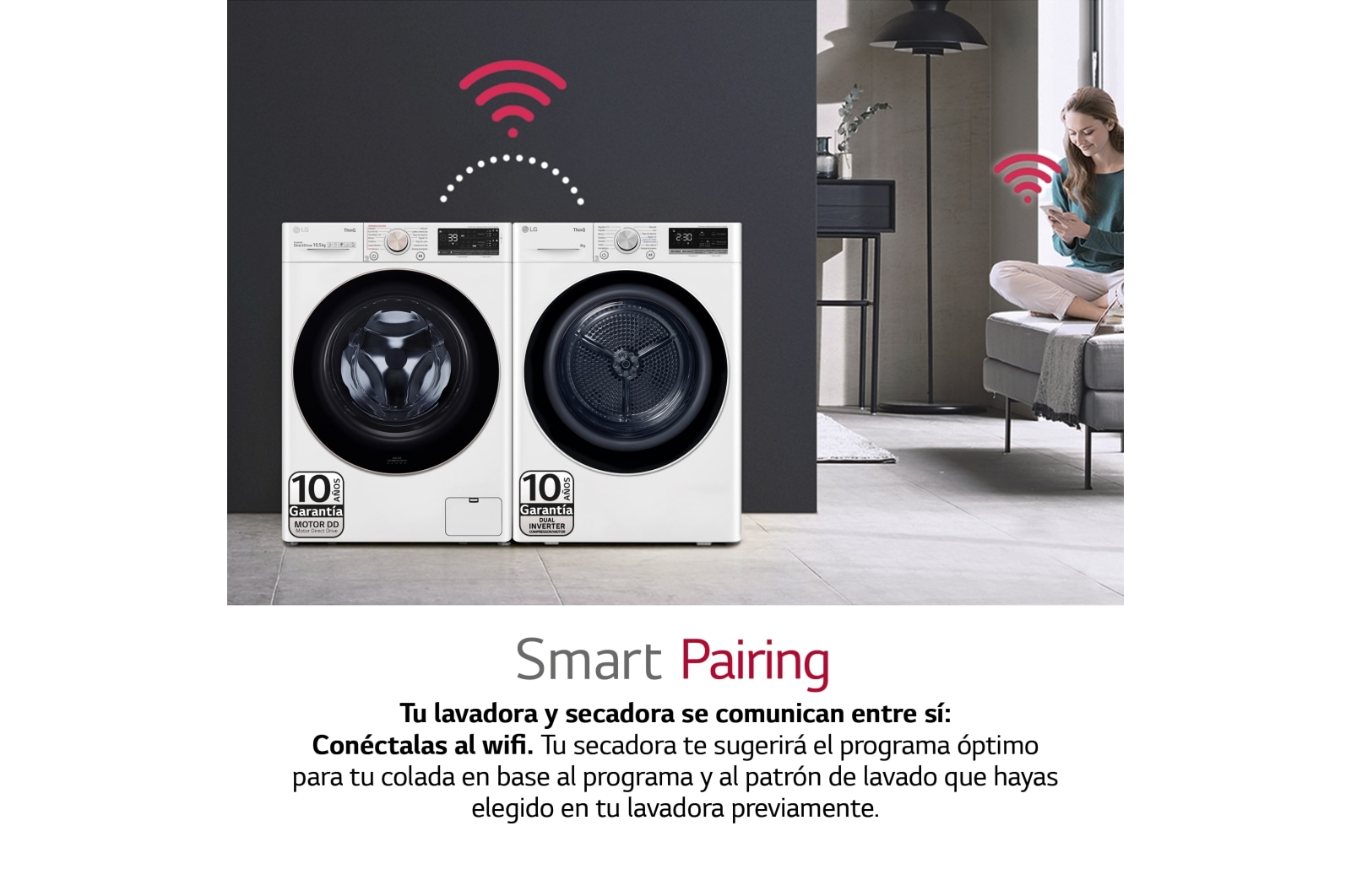 LG 9kg Dula Inverter Secadora con Bomba de Calor Blanca A++, RH90V5AV6N