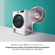 LG 9kg Dula Inverter Secadora con Bomba de Calor Blanca A++, RH90V5AV6N
