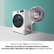 LG Secadora con Bomba de calor Dual Inverter 9kg, Clasificación A++, Blanca, Serie 5, RH90V5AV6Q