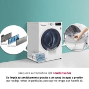 LG Secadora con Bomba de calor Dual Inverter 9kg, Clasificación A++, Blanca, Serie 5, RH90V5AV6Q