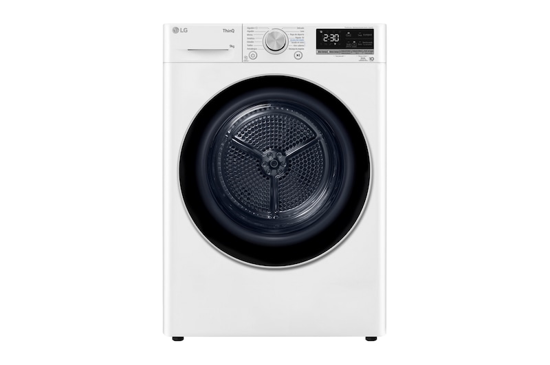 LG Secadora 9kg, C, con Bomba de calor Dual Inverter, Blanca, Serie 900, RH90V9AV3N