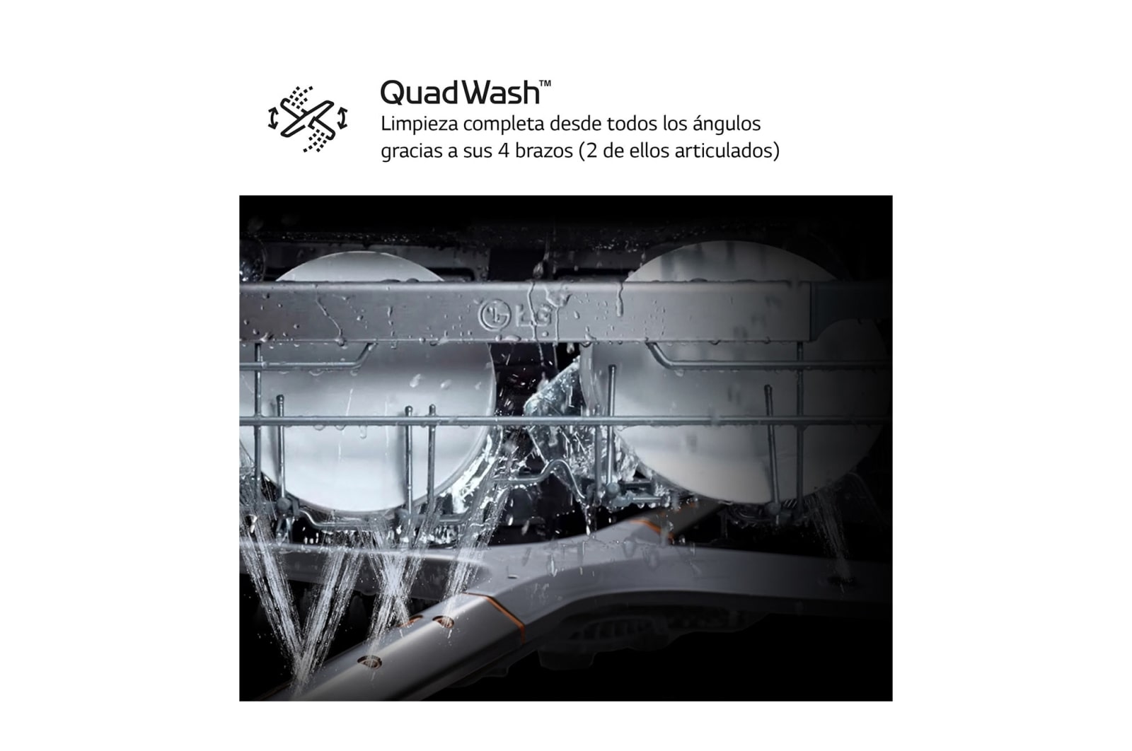 LG Outlet Lavavajillas LG QuadWash, Direct Drive, Inox antihuellas, D, DF141FV.OUTLET