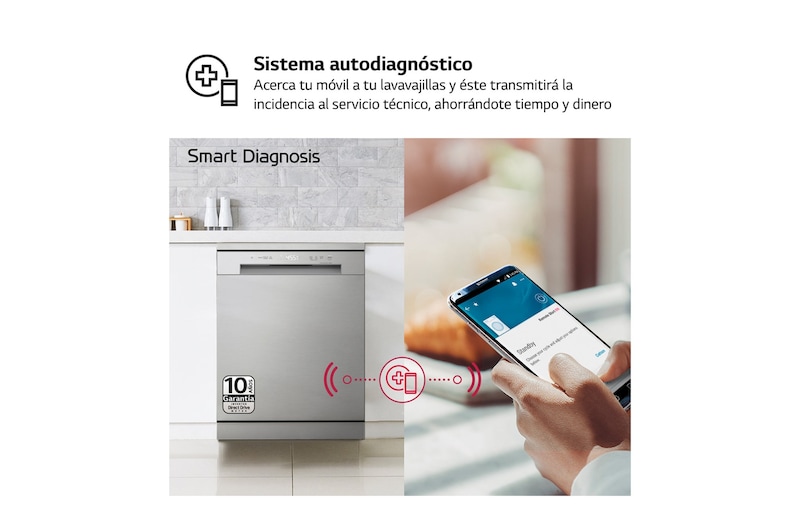 LG Lavavajillas LG QuadWash™ , Direct Drive, Inox antihuellas, D, DF141FV