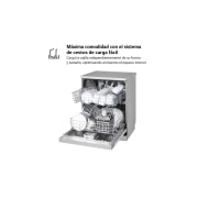 LG Outlet Lavavajillas LG QuadWash, Direct Drive, Inox antihuellas, D, DF141FV.OUTLET