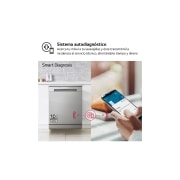 LG Outlet Lavavajillas LG QuadWash, Direct Drive, Inox antihuellas, D, DF141FV.OUTLET