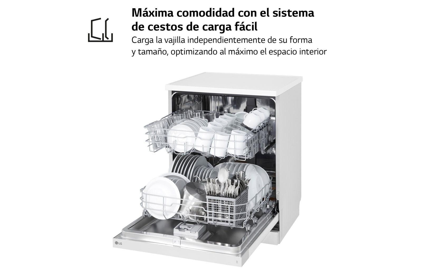 LG Outlet Lavavajillas LG QuadWashTM, Blanco , D, DF141FW.OUTLET