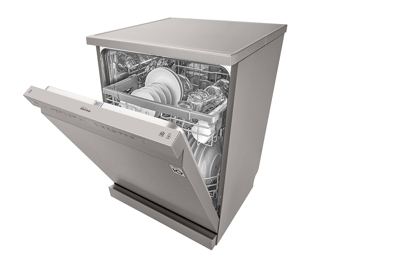 LG Lavavajillas LG QuadWash™, Inox antihuellas, clasificación E, DF222FP