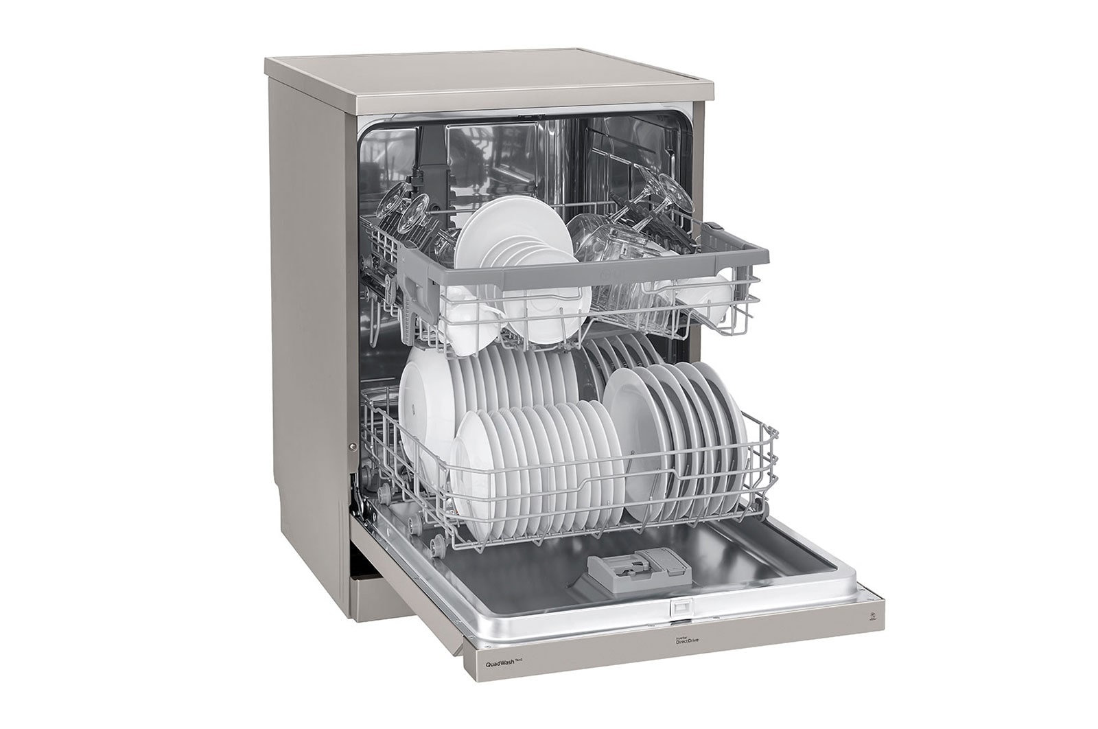 LG Lavavajillas LG QuadWash™, TrueSteam™, Inox antihuellas, clasificación  E con lavado a vapor , DF222FPS