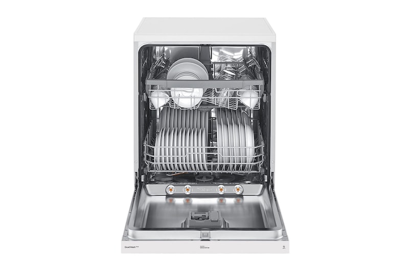 LG Lavavajillas LG QuadWash™, TrueSteam™,  Blanco, clasificación  E con lavado a vapor, DF222FWS