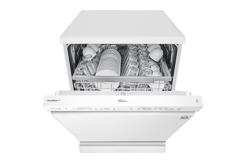 LG Lavavajillas LG QuadWash™, TrueSteam™,  Blanco, clasificación  E con lavado a vapor, DF222FWS