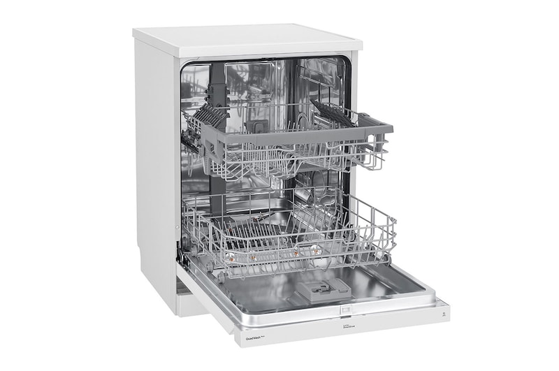 LG Lavavajillas LG QuadWash™, TrueSteam™,  Blanco, clasificación  E con lavado a vapor, DF222FWS