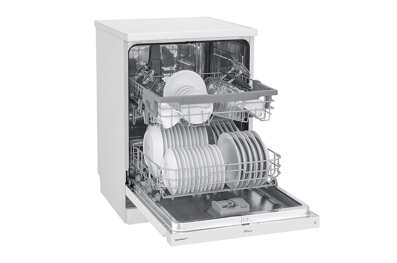 LG Lavavajillas LG QuadWash™, TrueSteam™,  Blanco, clasificación  E con lavado a vapor, DF222FWS